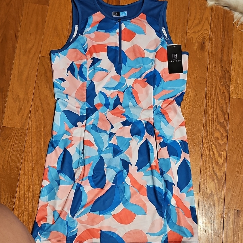 PGA Tour Colorful Abstract Sleeveless Dress
